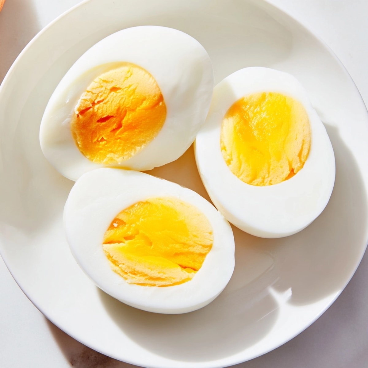 Golden Air Fryer Hard Boiled Eggs, ready-to-peel with jammy yolks served chilled.