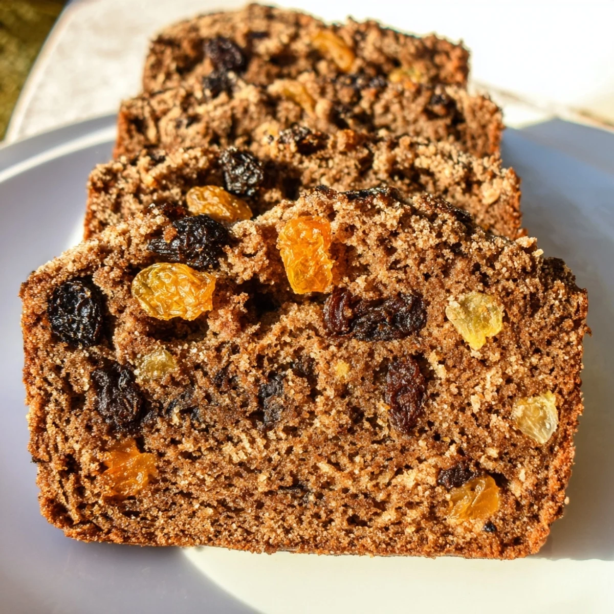 Freshly baked spiced chai tea loaf, sliced and ready to serve, perfect for any occasion.