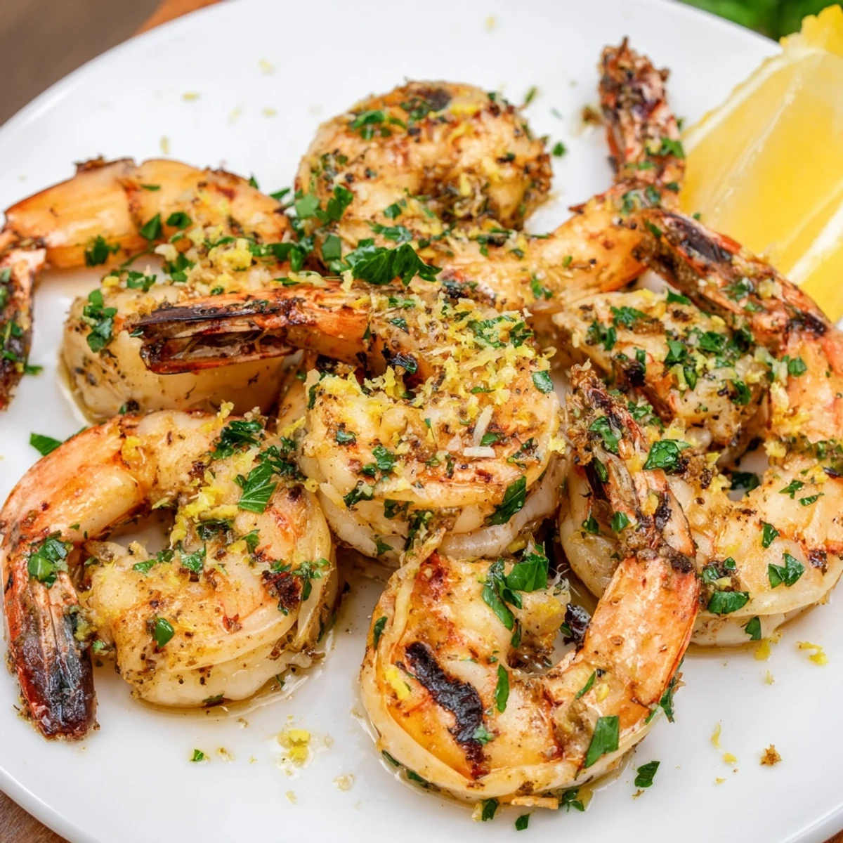 Smoky Grilled Shrimp seasoned in a vibrant marinade, ready to come off the sizzling grill for dinner.