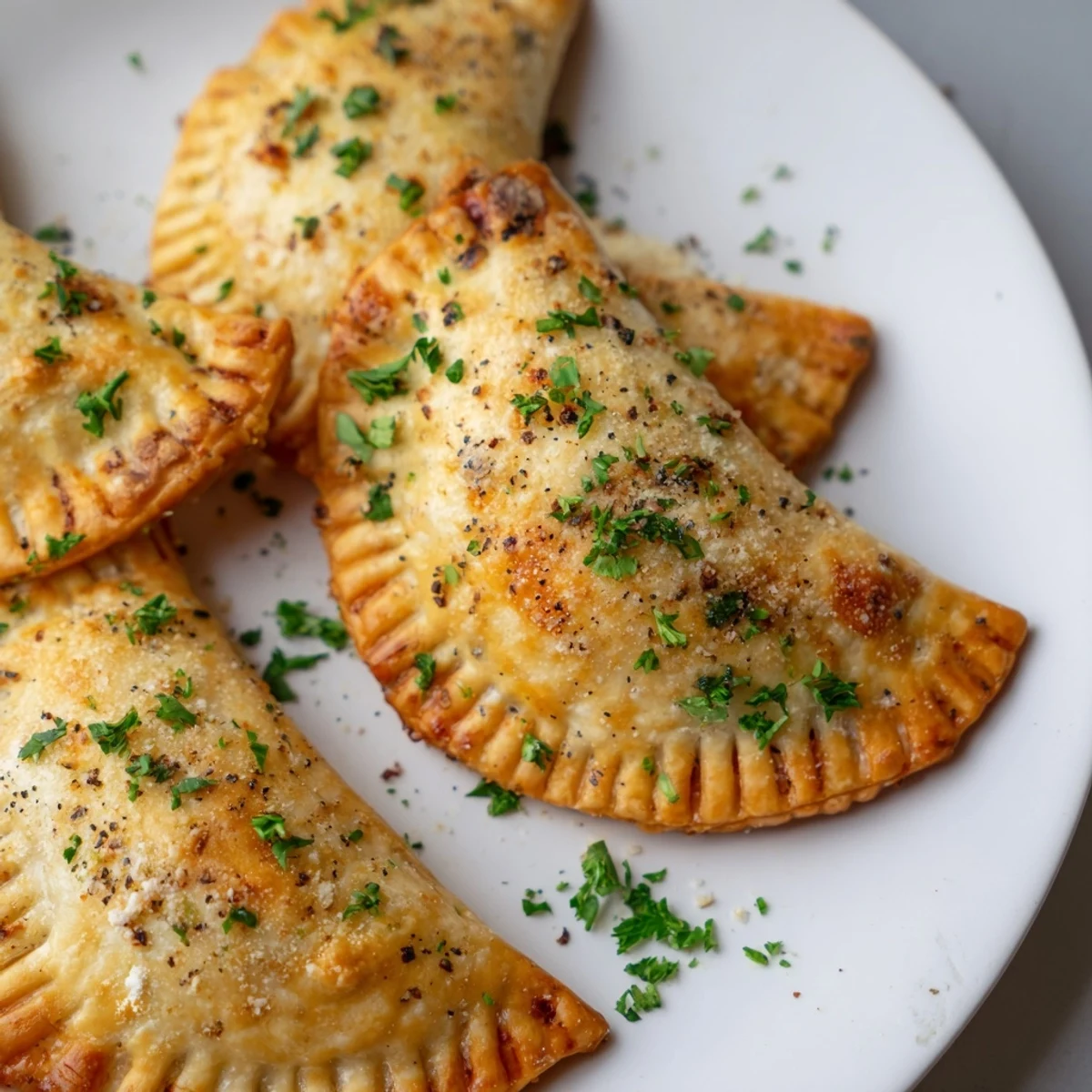 Golden cheese empanadas, warm from the oven, with a flaky crust and cheesy filling inside.