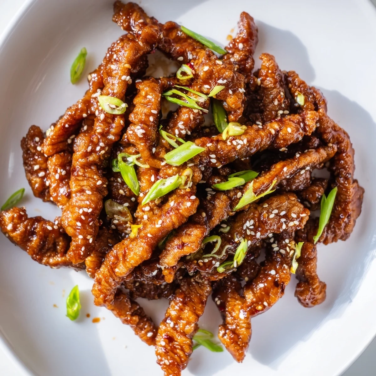 Golden-brown Beef Crispy with a glossy, savory sauce; a delicious Asian-inspired main dish.