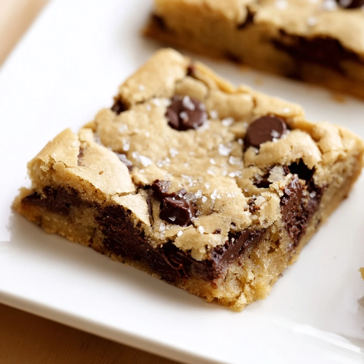 Warm, gooey chocolate chip cookie bars, a treat perfect for a shared dessert at home tonight.