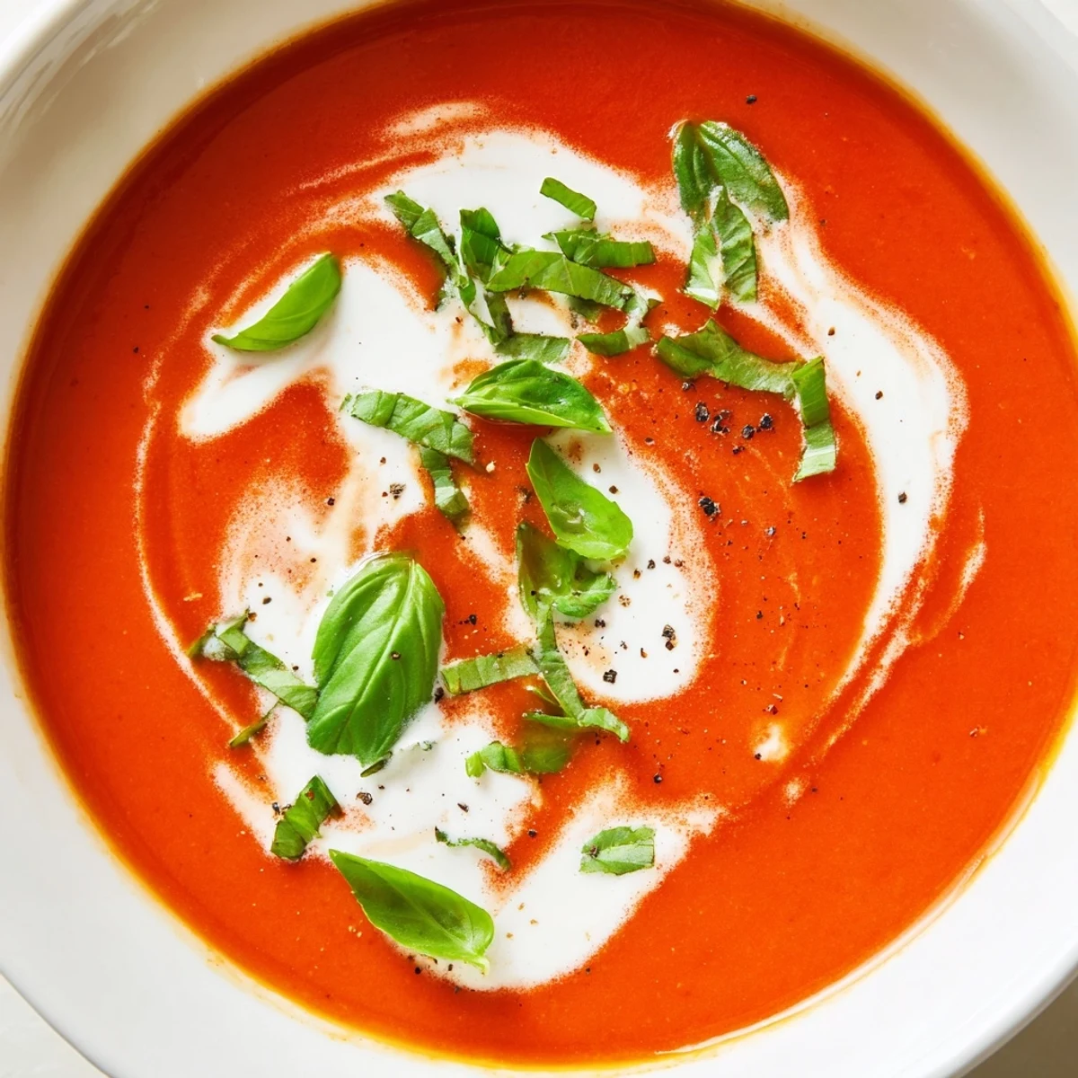 Smooth and flavorful Creamy Tomato Soup simmering, promising a warm and comforting, delicious meal.