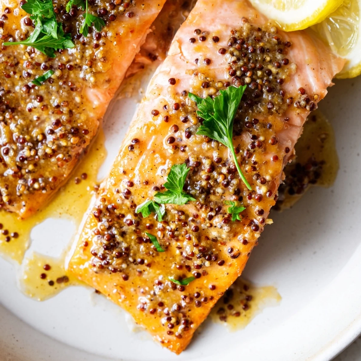 Baked Salmon with Honey Mustard