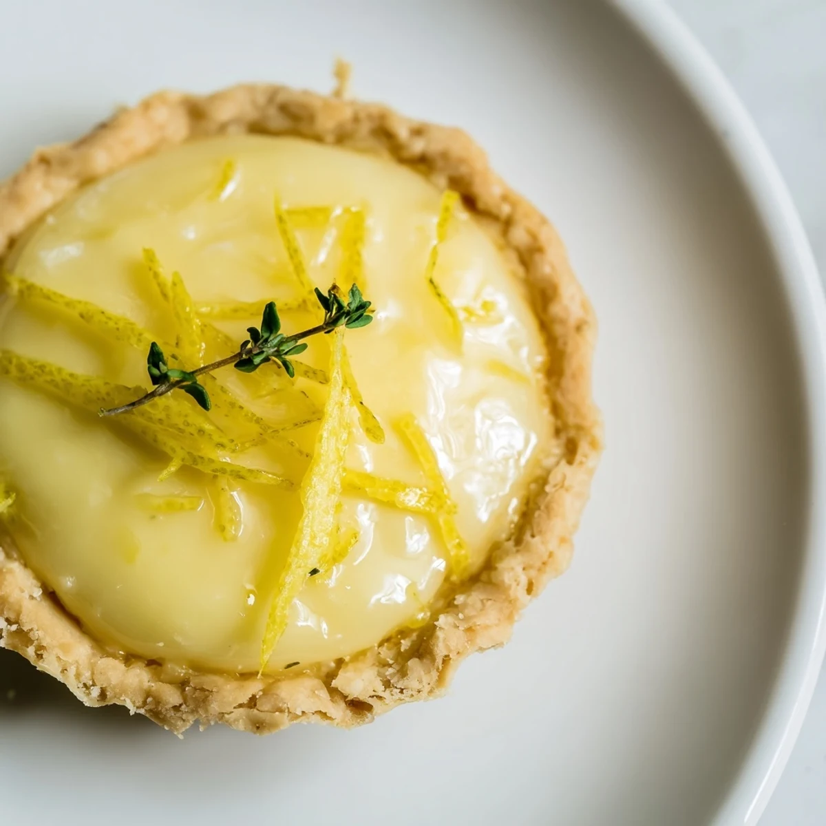 Elegant Lemon Appetizer Tart served on a white plate, perfect as a zesty starter or finger food for gatherings.