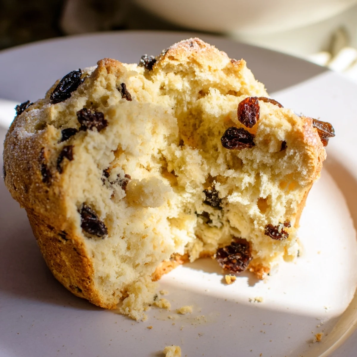 Freshly baked Irish Soda Bread Muffins with Currants resting on a wire rack, their golden-brown tops lightly cracked and studded with sweet dried fruit. 
