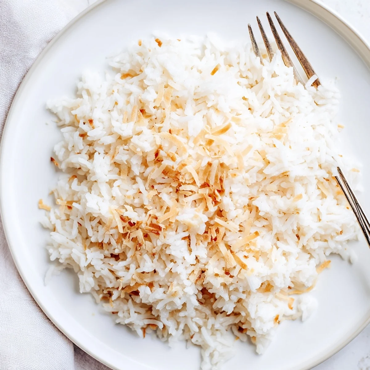 Golden The Best Coconut Rice beside grilled chicken and fresh cilantro, ready to be served as a flavorful side.