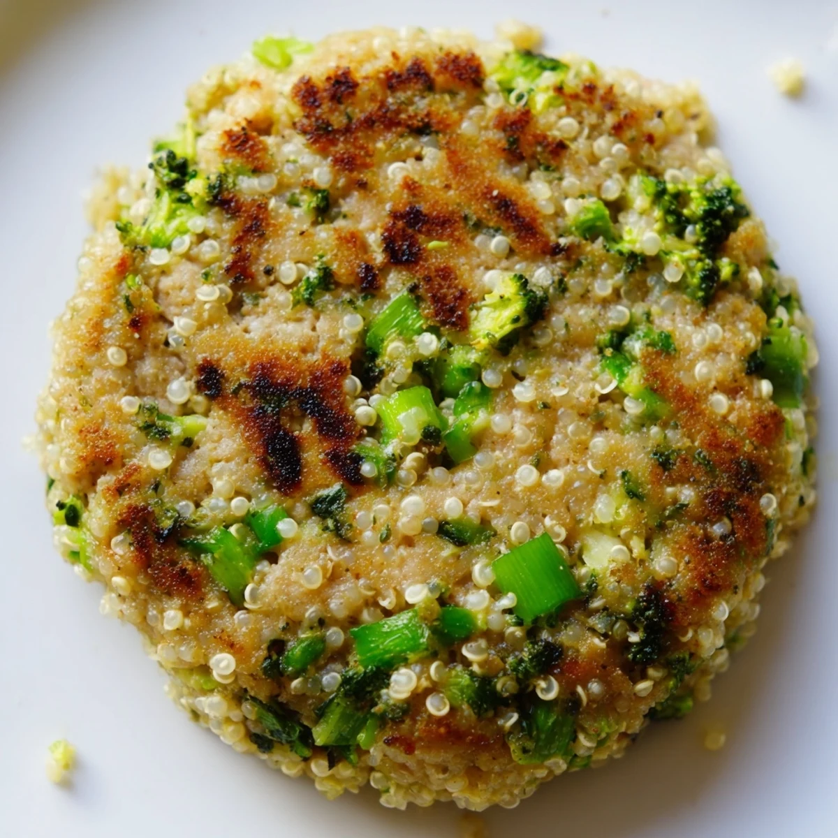 Juicy gluten-free turkey quinoa burgers with tender broccoli served on lettuce wraps with creamy sauce