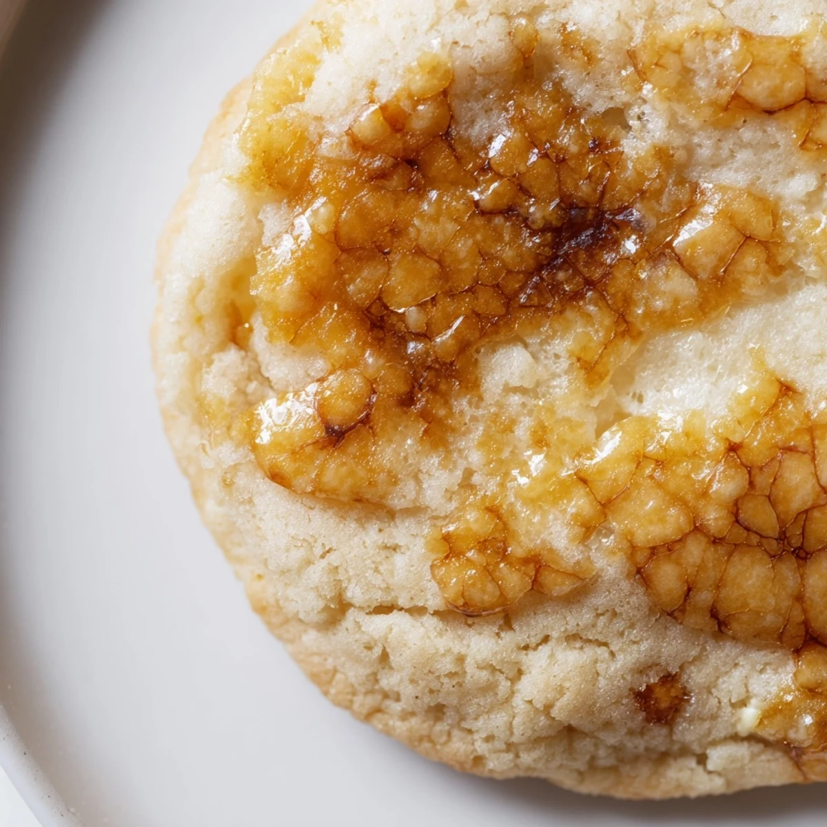 Soft baked crème brûlée cookies with crackled caramel tops and tender buttery edges