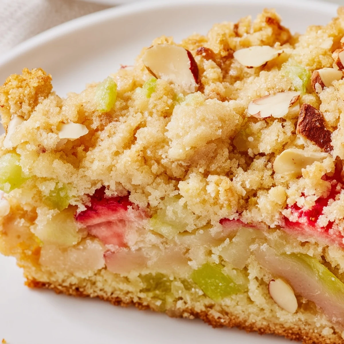 Tender Ultimate Spring Baking Treat showcasing vibrant rhubarb strawberries and buttery almond crumb topping