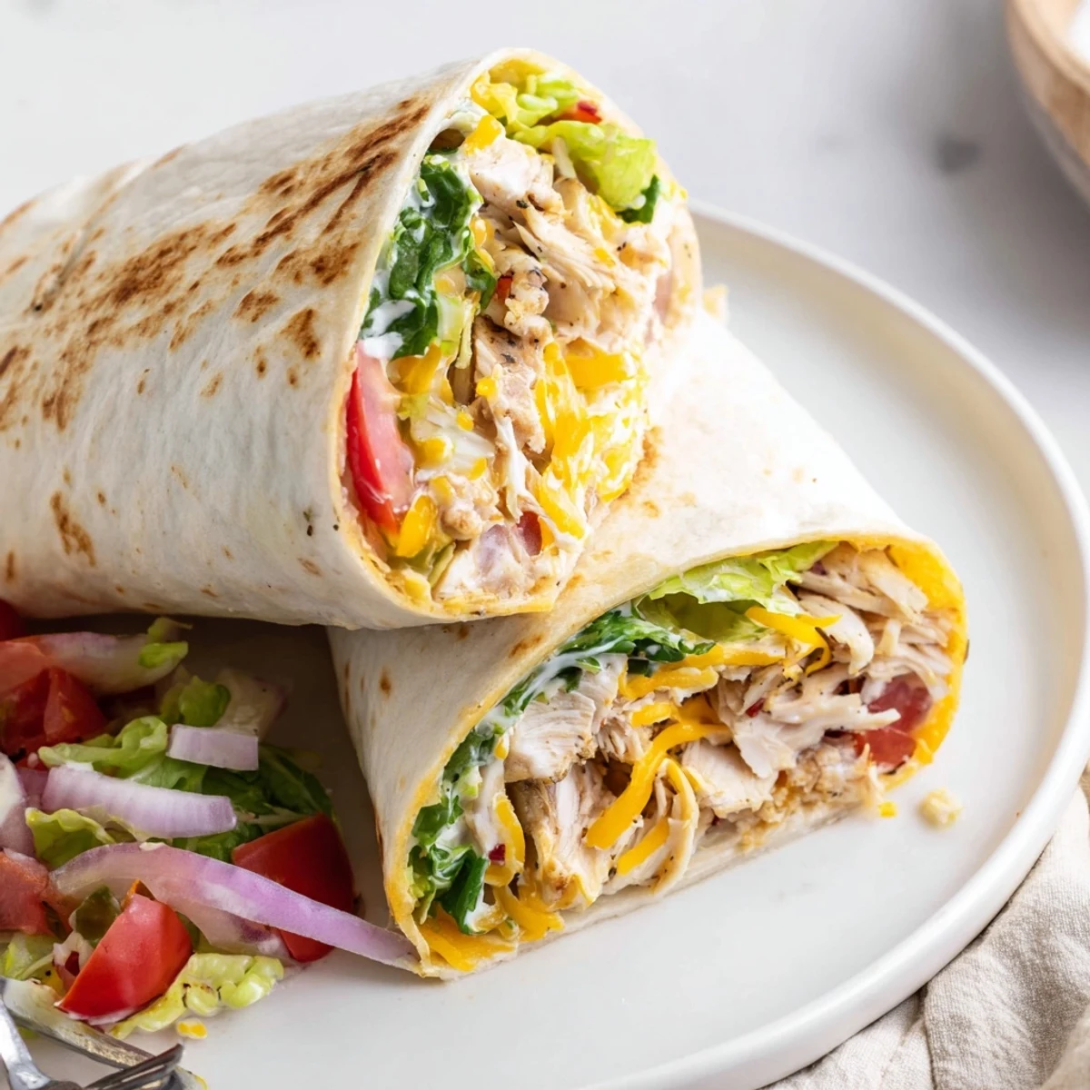 Cheesy Garlic Chicken Wraps pressed in a skillet, oozing melted cheese, perfect lunch