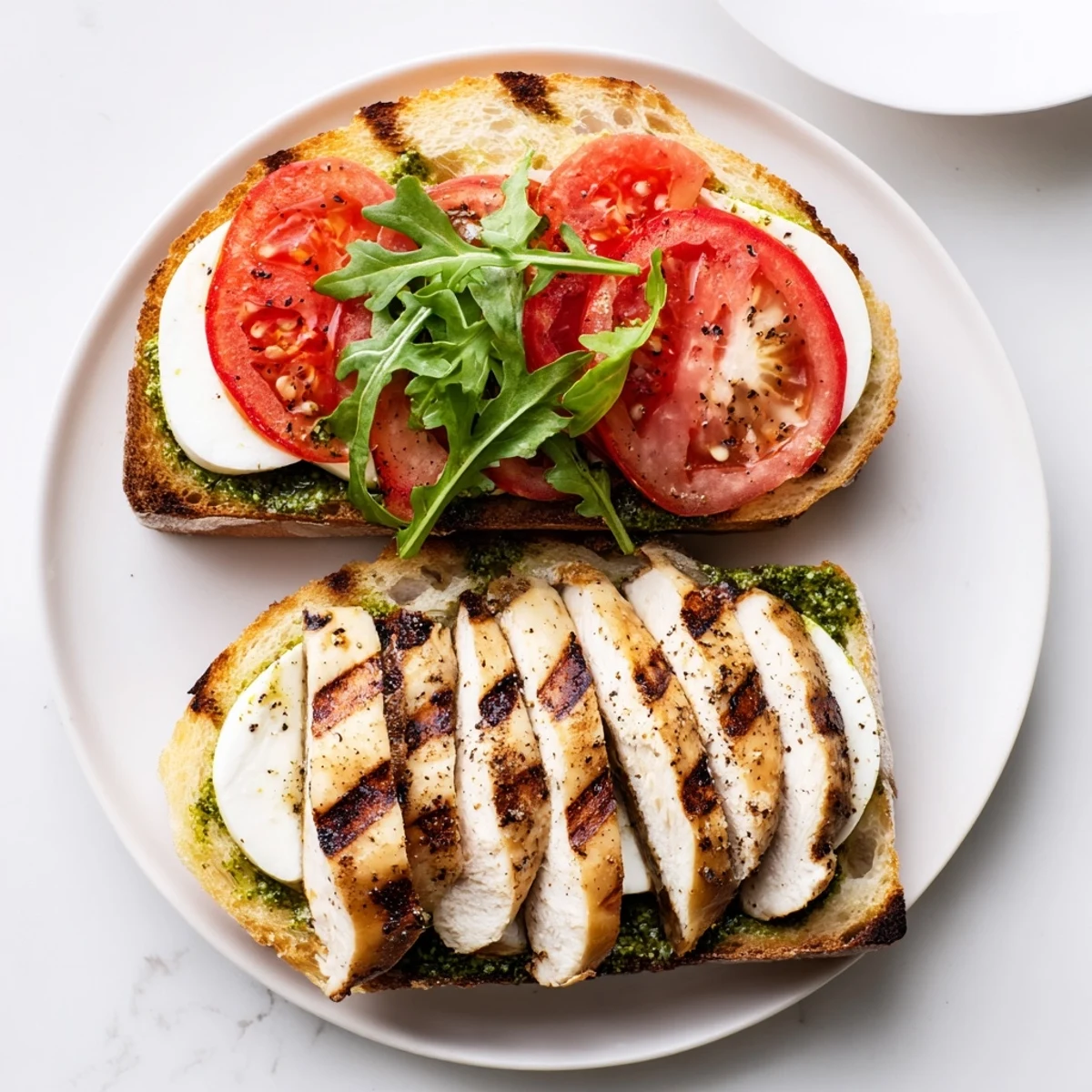 Juicy grilled chicken, fresh tomato, buttery toast define this Chicken Pesto Sandwich Recipe