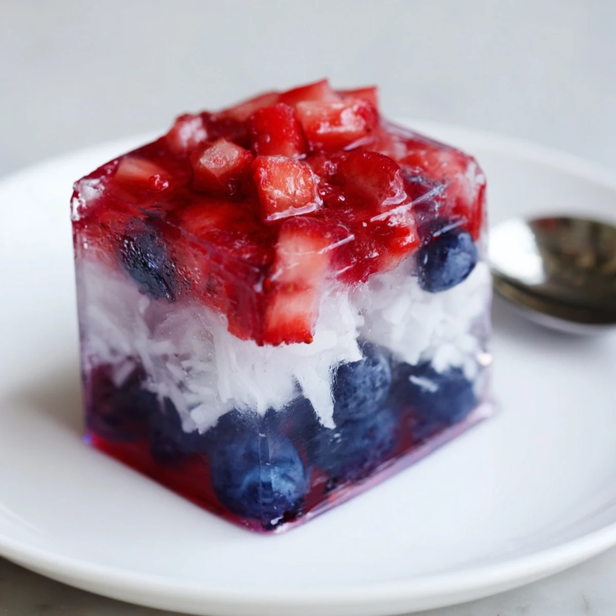 Patriotic Red White And Blue Ice Cubes Recipe garnishing sparkling water at picnic