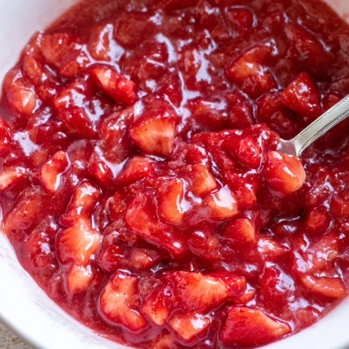 Chilled strawberry cake filling recipe thickened to spread, ideal for cupcakes