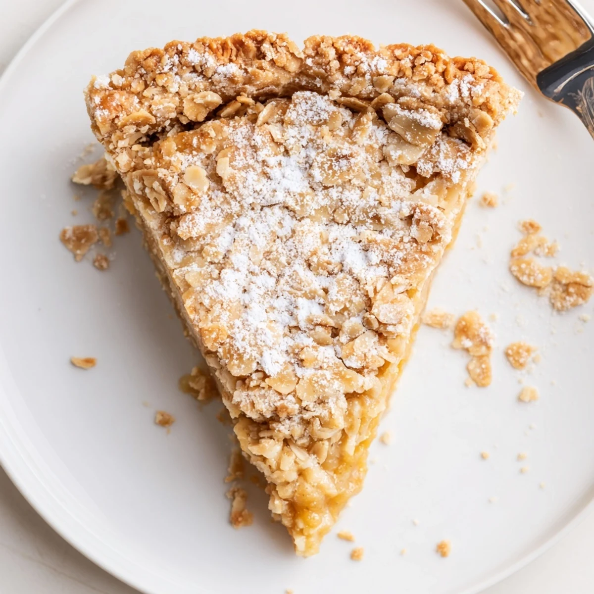 Sliced Milk Bar Crack Pie chilled, tender center, served with unsweetened whipped cream