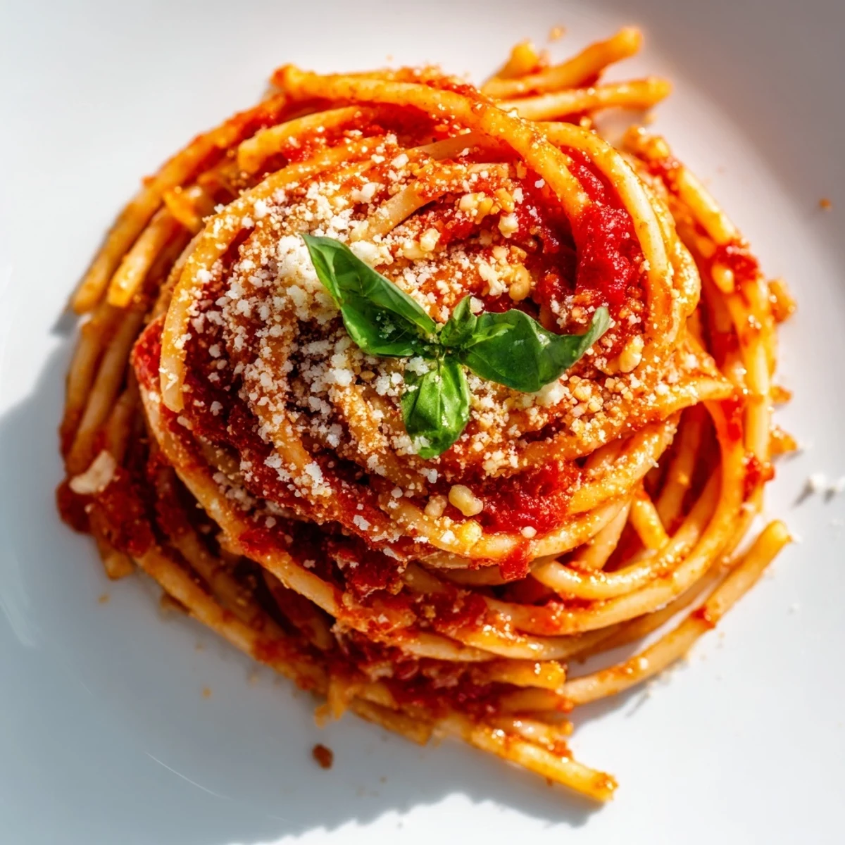 Classic Italian pasta recipe featuring tender noodles tossed in vibrant homemade tomato sauce