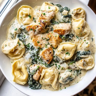 Creamy Garlic Chicken Tortellini