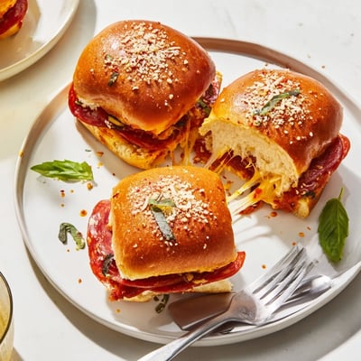 Hot Honey Pepperoni Pizza Sliders